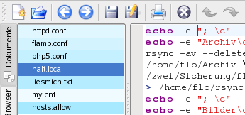 Linux-Administration, Bearbeitung von Konfigurationsdateien